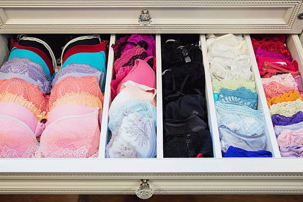 Underwear in a chest of drawers